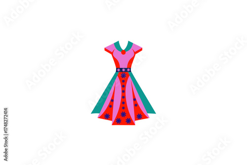 ladies dress on white background