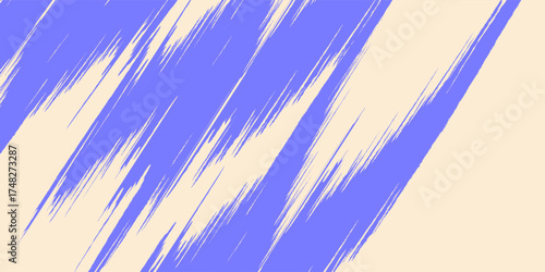 Texture curved grainy purple brush stroke with spray texture. Swirl or squiggle shaped bold brush stroke, thick wavy lines with rough grunge texture. Retro grainy top background
