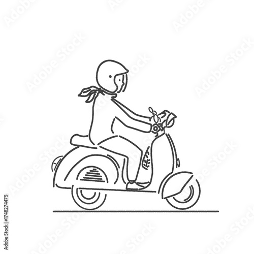 girl riding a motorcycle without background