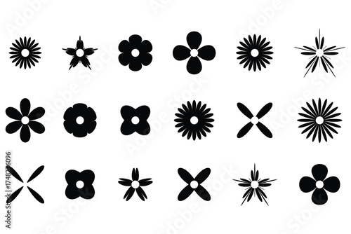 Set of flowers icon. Daisy flowers Vector, daisy chamomile icon, vector illustration.