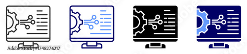 system prompt icon set multiple style
