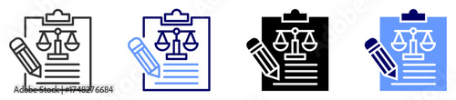 legal drafting icon set multiple style