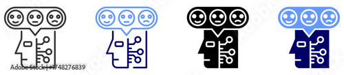 sentiment analysis icon set multiple style