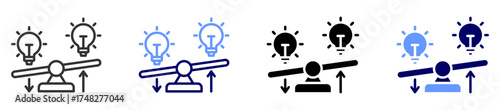 out put comparison icon set multiple style