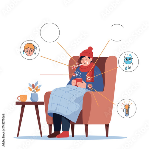 Feeling unwell during the cold weather with symptoms.