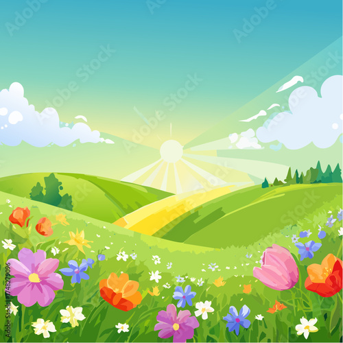 Frühlingswiese im Wind
