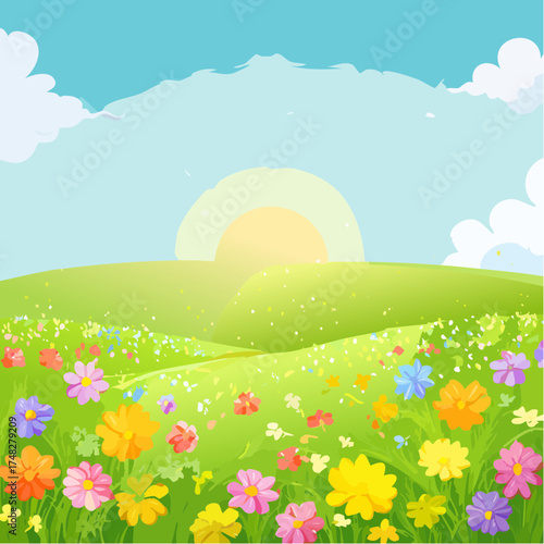 Frühlingswiese im Wind