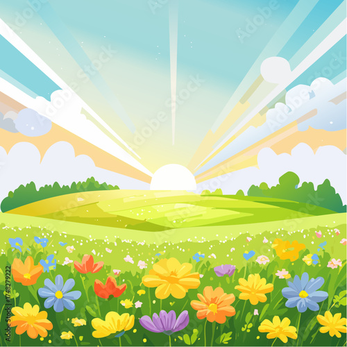 Frühlingswiese im Wind