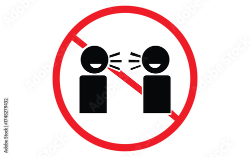 No talking or speaking allowed symbol silhouette isolated on white background