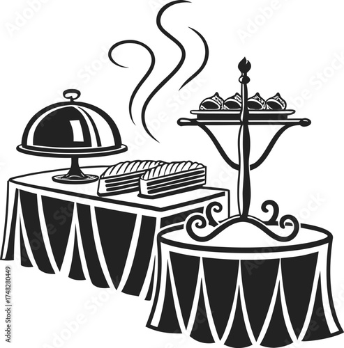 vector illustration of a restaurant table