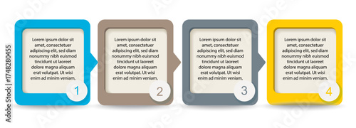 4 steps box Infographic