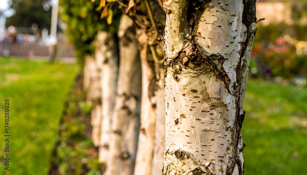 Obraz premium Birch trees in a row
