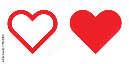 red heart. vector illustration