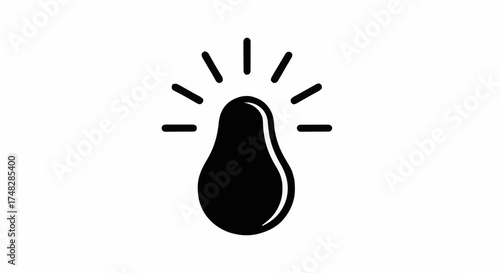 Light bulb icon with radiating lines