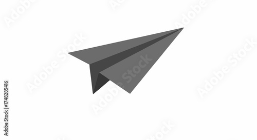 A grey paper airplane
