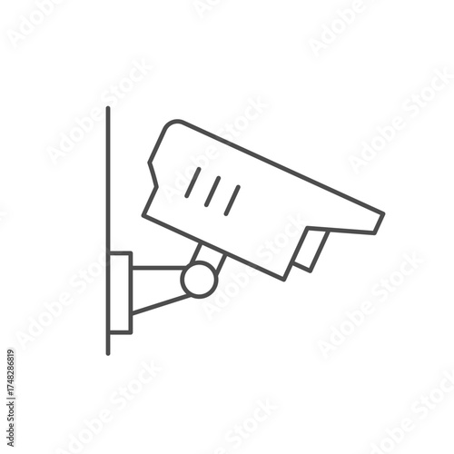 CCTV camera line outline icon
