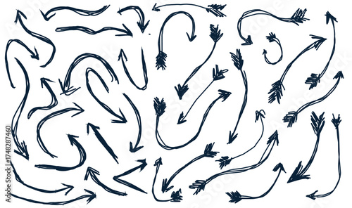 Group of arrow vector hand drawing.eps
