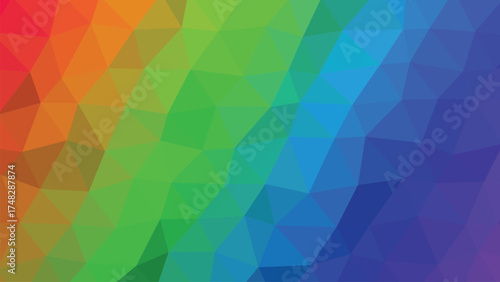 Abstract geometric low poly design with vibrant cmyk colors and clean lines