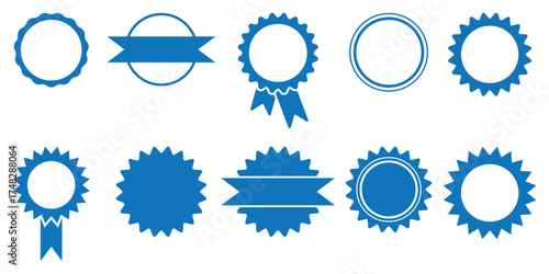 Collection of Black and Blue Badge and Label.