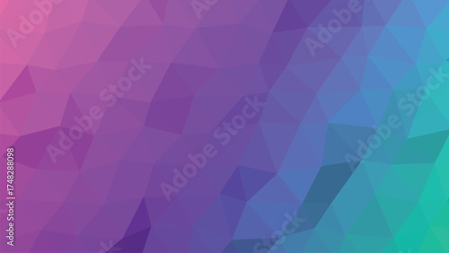 Abstract low poly geometric shapes with vibrant color gradients and clean lines