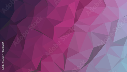 Abstract low poly geometric shapes with vibrant color gradients and clean lines