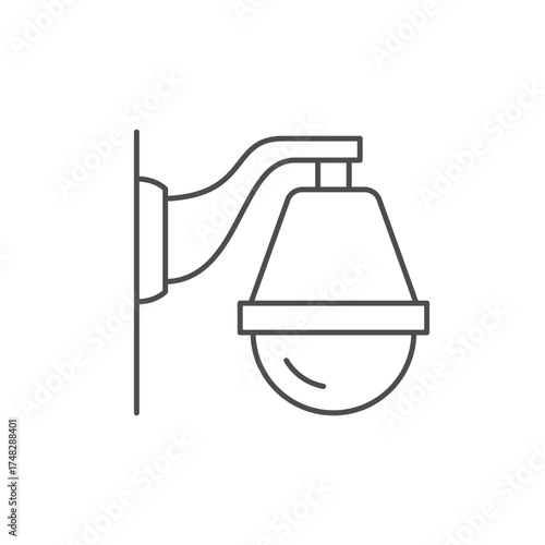 PTZ security camera line icon