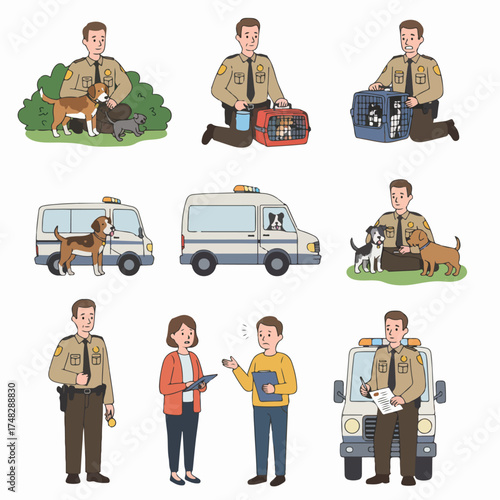Animal Control Officer Duties: Rescuing, caring for, and transporting stray animals, including interactions with the public and using an animal control vehicle.
