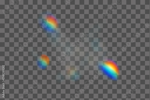 Colorful soft neon haze with luminous spectrum light effect isolated transparent background PNG