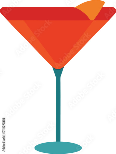 Cocktail glass clip art on transparent background
