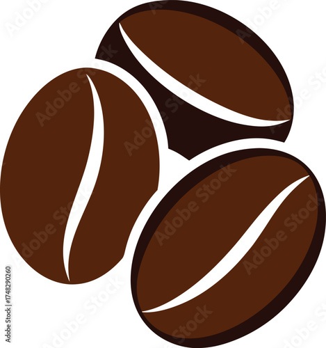 Coffee beans clip art on transparent background