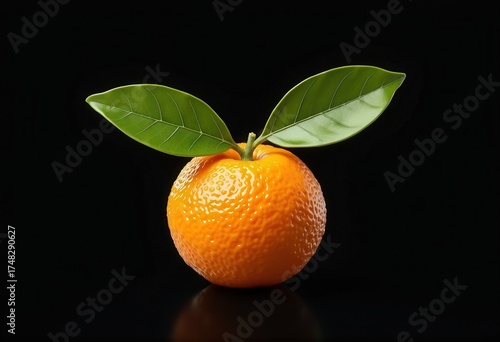 Orange with leaves