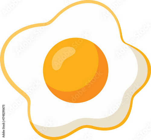 Fried egg clip art on transparent background