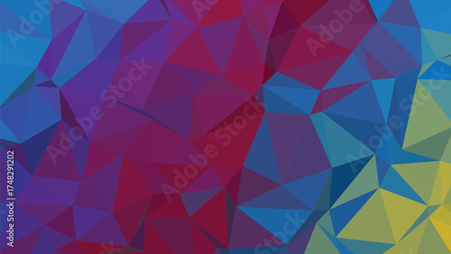 Abstract geometric low poly pattern with vibrant color gradients and sharp edges suitable for modern design backgrounds