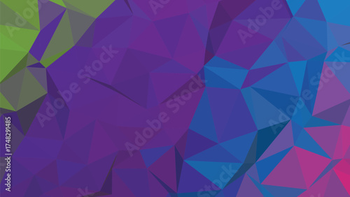 Abstract geometric low poly design with vibrant color gradients and sharp edges
