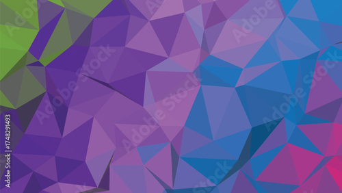 Abstract geometric low poly design with vibrant color gradients and clean lines