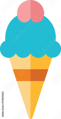 Ice cream cone clip art on transparent background