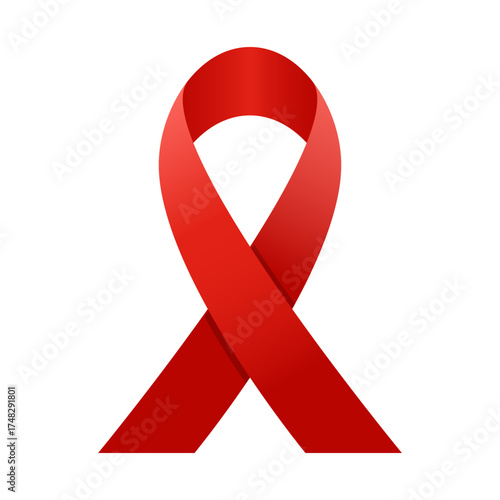 Breast cancer awareness ribbon. Red ribbon icon. Women cancer awareness symbol. EPS 10
