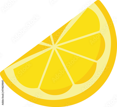 Lemon slice clip art on transparent background