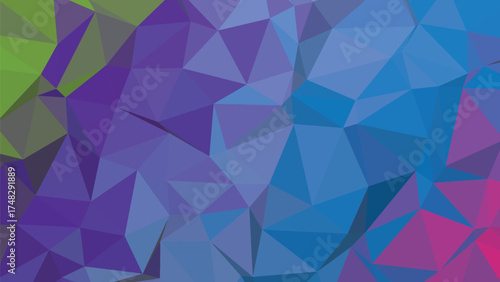 Geometric low poly abstract background with vibrant color gradients and sharp edges