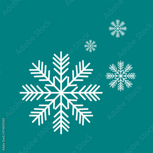 Modern Geometric Snowflake Vector, Elegant Winter Crystal Outline Illustration, Editable Line Design for Holiday Greeting Cards and Seasonal Background Patterns.