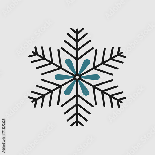 Snowflake Vector Illustration Set, Detailed Winter Ice Crystal Design, Editable Line Art for Holiday and Christmas Decoration Isolated on White Background