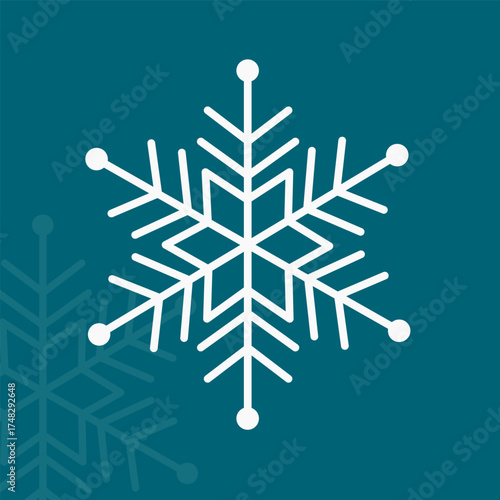 Simple and Elegant Snowflake Outline Vector, Editable Winter Crystal Symbol for Holiday Season Design, Christmas Ornament, and Winter Backgrounds.