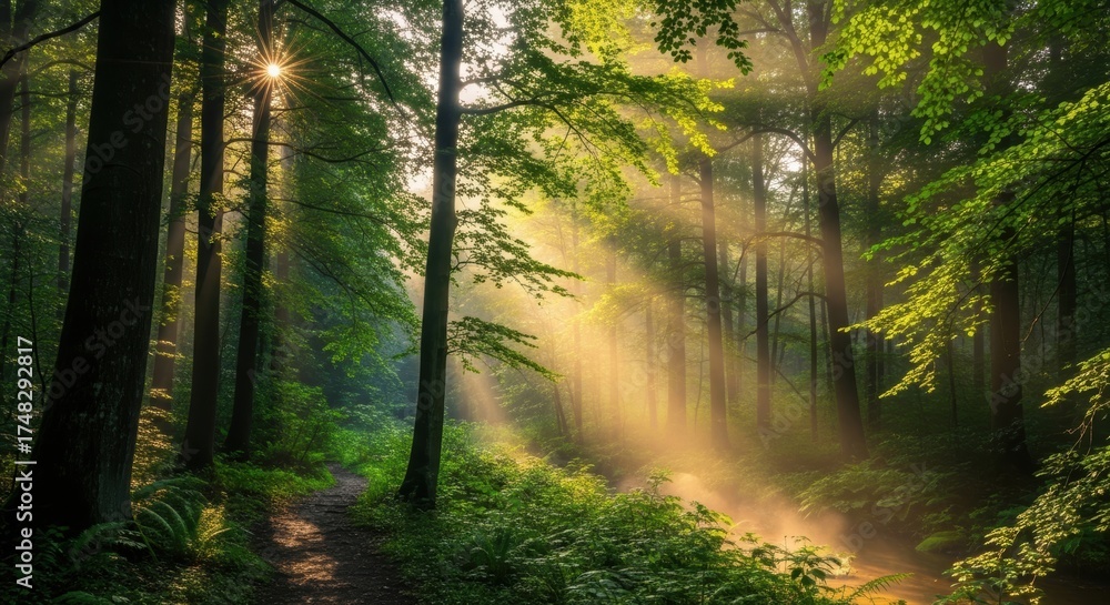 Fototapeta premium Forest Sunlight Rays