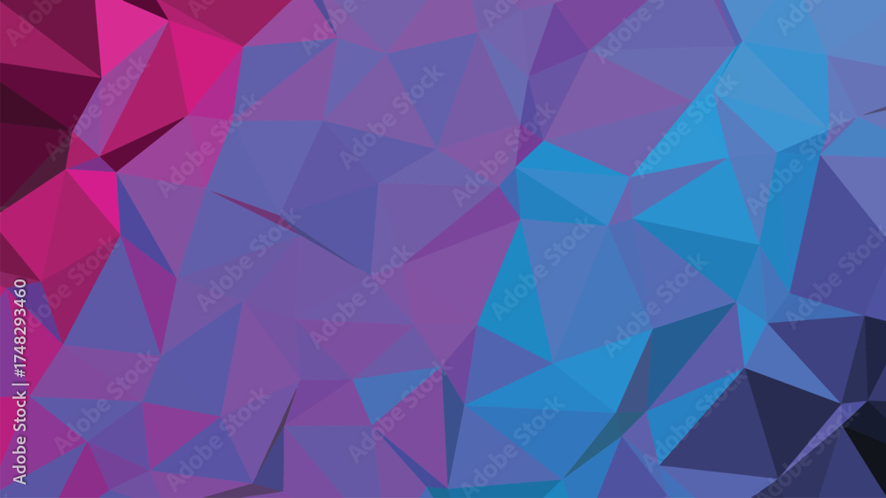 Obraz premium Abstract low poly geometric shapes with vibrant color gradients and clean lines