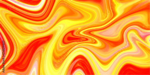 Abstract background with a colorful orange and yellow wave pattern and liquid silk texture