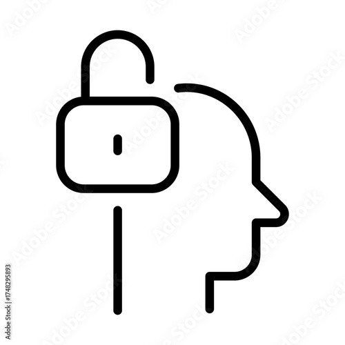 
brainstorming clip art icon symbol, open mind, creativity concept, free your mind, isolated thin line vector illustration