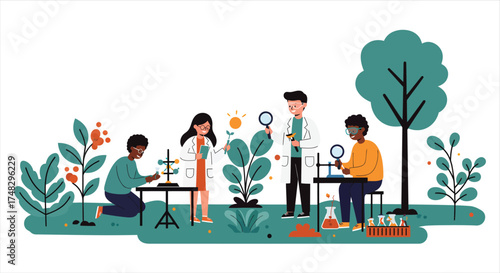 Young scientists explore plant biology outdoors