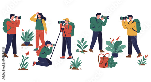 Outdoor Photography Enthusiasts Capturing Nature Scenes