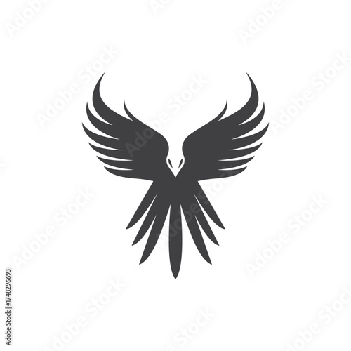 Eagle flapping wings logo illustration design