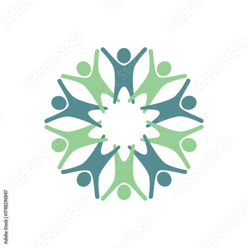 rotating successful people community logo design